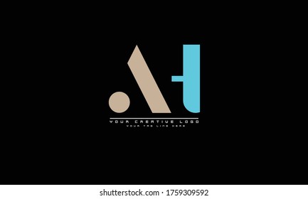 AH HA abstract vector logo monogram template