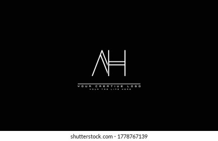 AH HA abstract vector logo monogram template