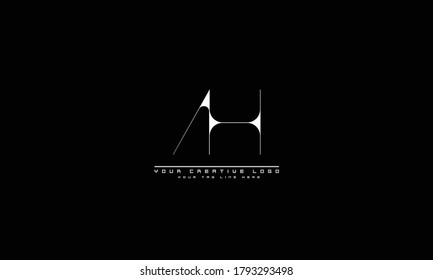 AH HA abstract vector logo monogram template