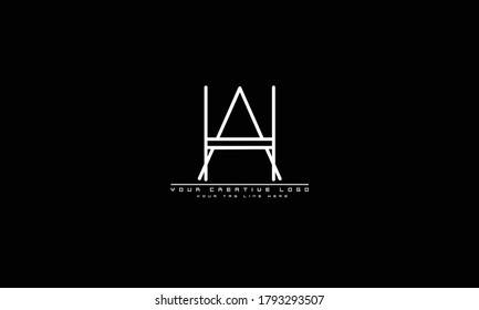 AH HA abstract vector logo monogram template