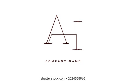 AH, HA Alphabets Letters Logo Monogram