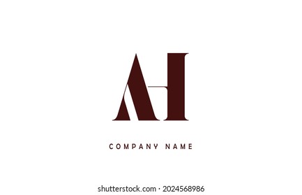 AH, HA Alphabets Letters Logo Monogram