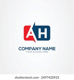 Elemento de diseño de logotipo de letras modernas creativas AH o HA