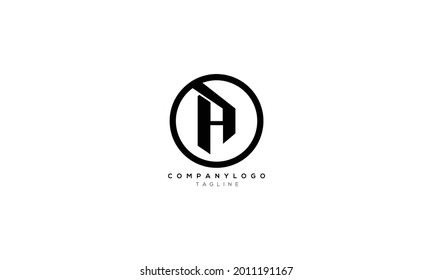 AH HA A AND H Abstract initial monogram letter alphabet logo design