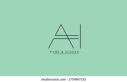 AH HA A H abstract vector logo monogram template