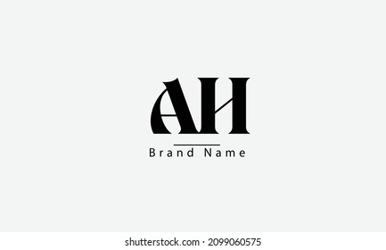 AH HA A H abstract vector logo monogram template