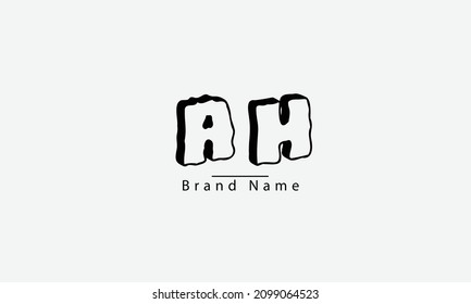 AH HA A H abstract vector logo monogram template