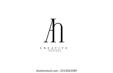 AH HA A H abstract vector logo monogram template