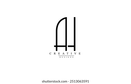 AH HA A H abstract vector logo monogram template