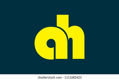 ah ha a h Lowercase Circular Letter Initial Logo Design Template Vector Illustration