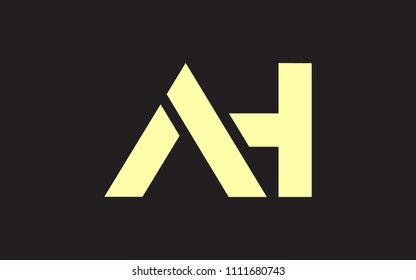 AH HA A H Uppercase Letter Initial Logo Design Template Vector Illustration