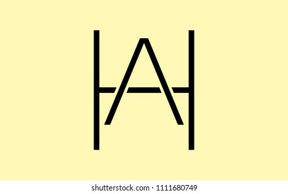 AH HA A H Uppercase Letter Initial Logo Design Template Vector Illustration