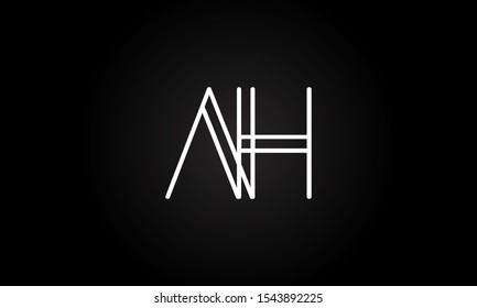 AH or HA initial based letter icon logo Unique modern creative elegant geometric fashion brands black and white color
