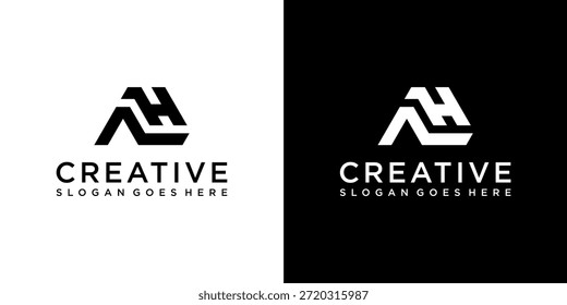 AH ou HA inicial letra logotipo design vetor conceito