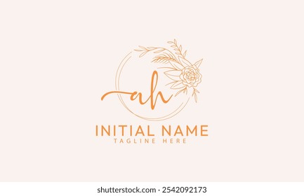 Ah ha initial signature logo template vector