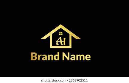 AH HA letter Home house real Estate logo creative logo design template