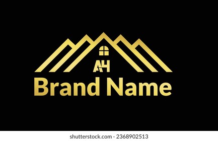 AH HA letter Home house real Estate logo creative logo design template
