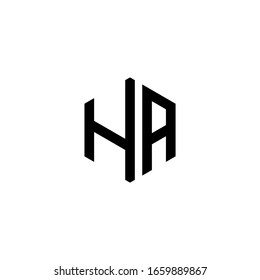 AH HA Letter Logo Design polygon Monogram Icon Vector Template