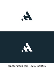 AH, HA letter logo design template elements. Modern abstract digital alphabet letter logo. Vector illustration. New Modern logo. svg