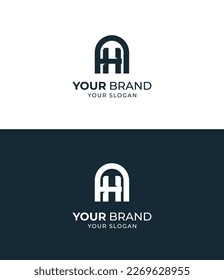 AH, HA letter logo design template elements. Modern abstract digital alphabet letter logo. Vector illustration. New Modern logo.