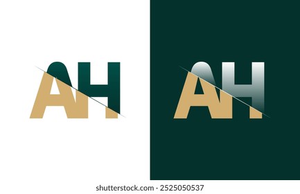 AH or HA Letter Logo Design with a Creative Cut Creative logo design