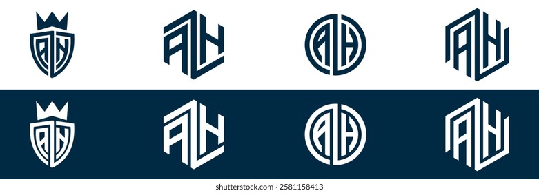 AH HA letter logo set design