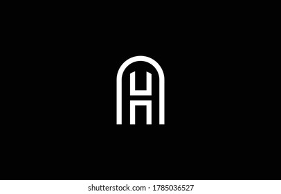 AH HA logo design concept with background. Initial based creative minimal monogram icon letter. Modern luxury alphabet vector design