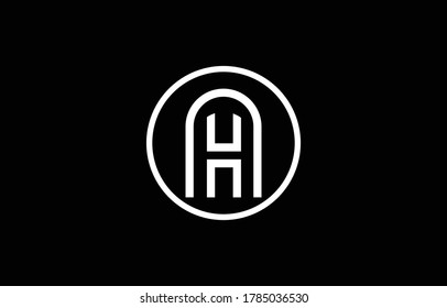 AH HA logo design concept with background. Initial based creative minimal monogram icon letter. Modern luxury alphabet vector design