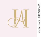 AH, HA, logo AH ,Letter AH,monogram AH, vector, logo, Wedding Monogram Initials, Wedding Logo