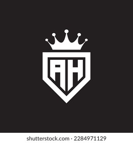 AH- oder HA-Logo-Monogramm-Symbol-Schild mit Kronform-Design-Vektorgrafik