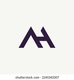 AH or HA logo. Unique attractive creative modern initial AH HA A H initial based letter icon logo