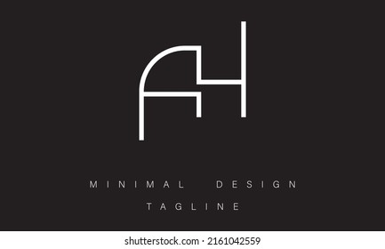 AH- oder HA-Minimal-Design Vektorgrafik-Illustration 