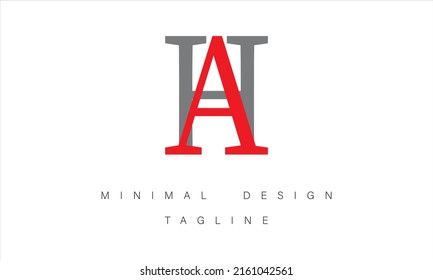 AH or HA Minimal design Vector Art Illustration 