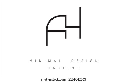 AH or HA Minimal design Vector Art Illustration 