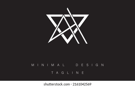 AH- oder HA-Minimal-Design Vektorgrafik-Illustration 