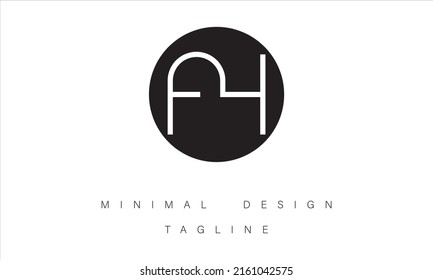AH or HA Minimal design Vector Art Illustration 