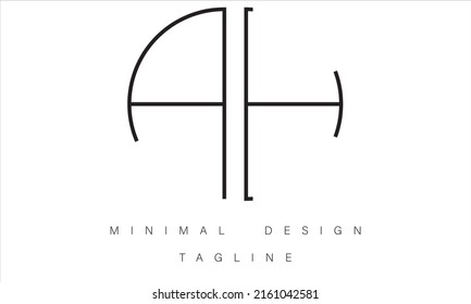 AH or HA Minimal design Vector Art Illustration 