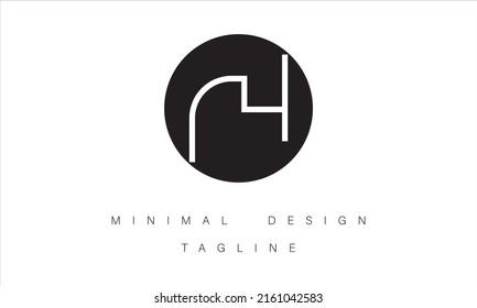AH or HA Minimal design Vector Art Illustration 