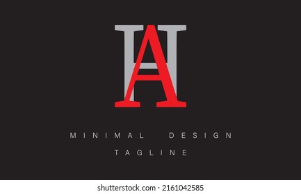 AH or HA Minimal design Vector Art Illustration 