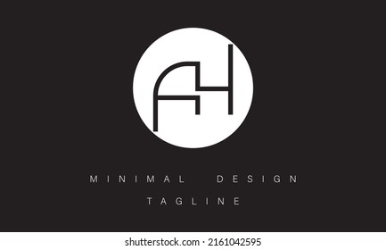 AH or HA Minimal design Vector Art Illustration 