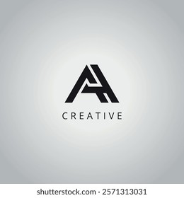 AH HA Modern Creative Alphabet Business Logo Design Vector Icon Template.