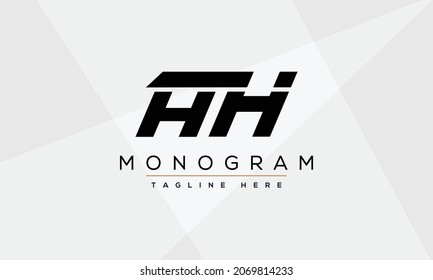 Letra AH HH Letra Plantilla de diseño de logotipo inicial Ilustración vectorial