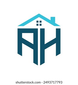 AH House Logo Design Template. Letter AH Logo for Real Estate, Construction or any House Related Business