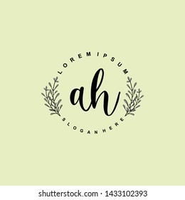 AH Initial beauty floral logo template