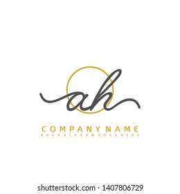 AH Initial handwriting logo concept