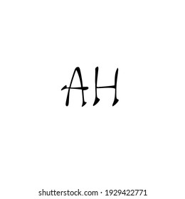 AH initial handwriting logo for identity
