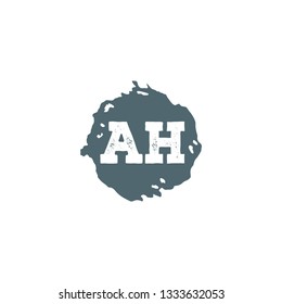 AH  Initial Handwriting logo template vector