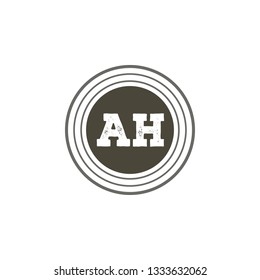 AH  Initial Handwriting logo template vector