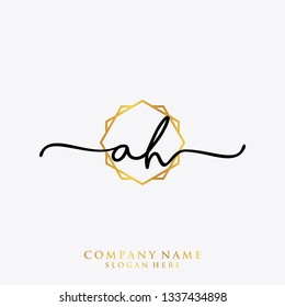 AH Initial handwriting logo template