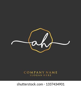 AH Initial handwriting logo template